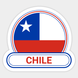 Chile Country Badge - Chile Flag Sticker